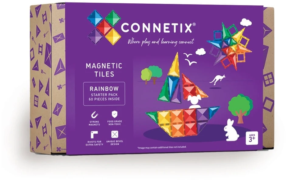 Magnetinis konstruktorius Connetix  Rainbow Starter Pack, 60 dalių