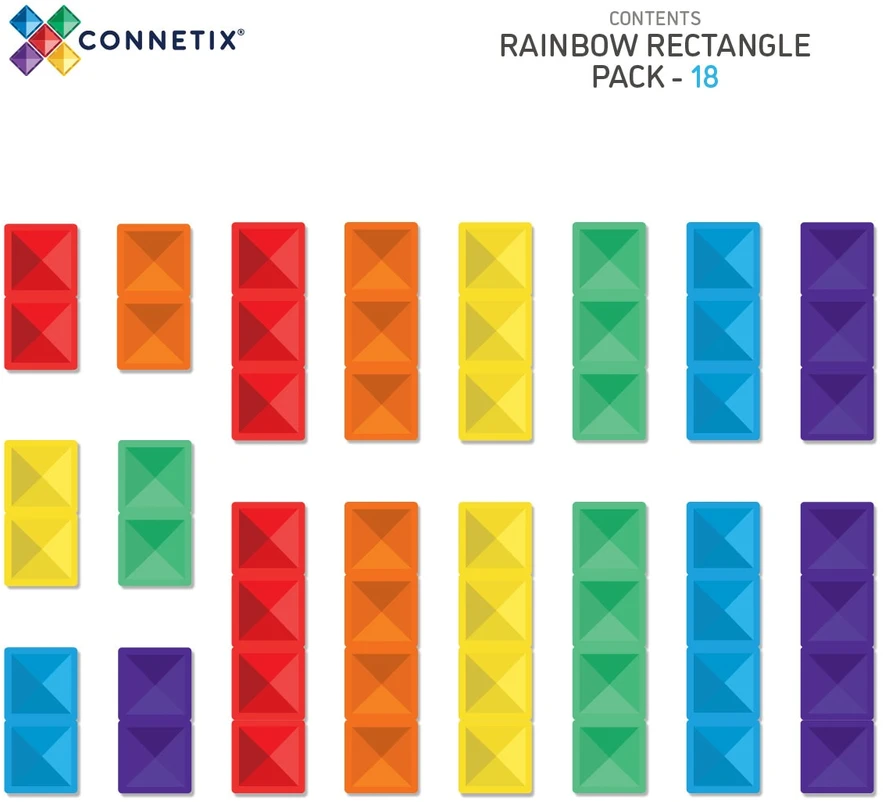 CONNETIX Magnetinis konstruktorius - stačiakampiai 18d.