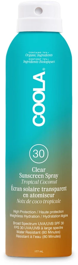 "Coola Classic Body" organinis apsauginis purškiklis nuo saulės Spf30 "Tropical Coconut" 177ml
