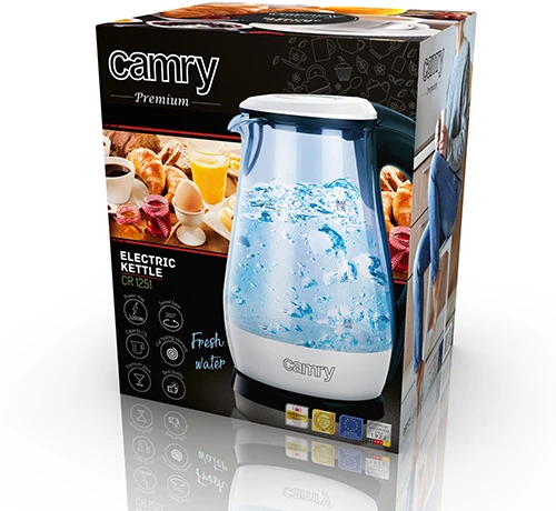Virdulys elektrinis CAMRY CR 1251w (2000 W 1,7l, skaidrios spalvos)