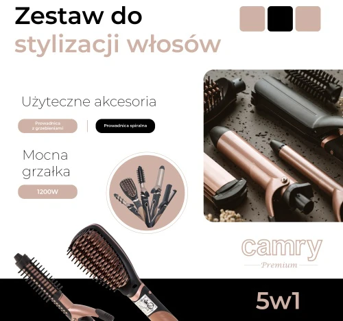 Camry | Hair Styler | CR 2024 | 1200 W | Juodas/Rose auksinis