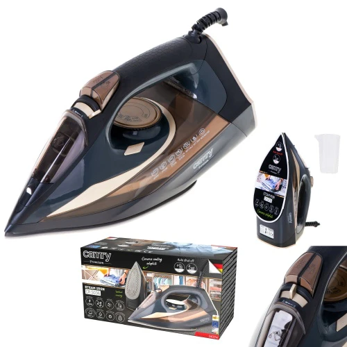 Camry | Garų lygintuvas | CR 5036 | Garų lygintuvas | 3400 W | Vanduo tank capacity 360 ml | Continuous steam 50 g/min | Juodas/Gold