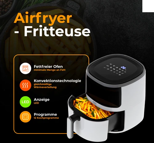 Gruzdintuvė Camry Airfryer orkaitė | CR 6313 | Galia 2000 W | Talpa 5 L | Konvekcija | Baltas