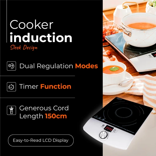 Kaitlentė Camry Cooker Indukcija | CR 6515 | Degiklių / virimo zonų skaičius 1 | Juodas/Sidabrinis | Indukcija