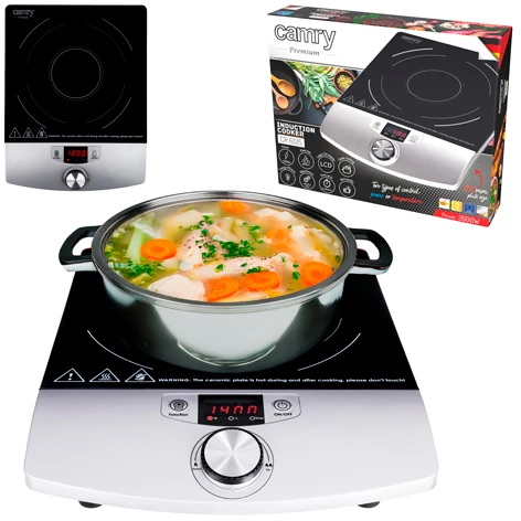 Kaitlentė Adler Camry Cooker Indukcija | CR 6515 | Degiklių / virimo zonų skaičius 1 | Juodas/Sidabrinis | Indukcija