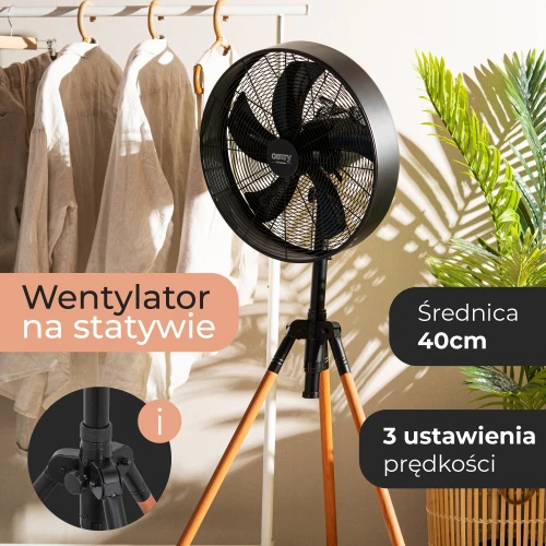 Ventiliatorius Camry | CR 7329 | Tripod Loft Fan | 100 W | Diameter 40 cm | Greičių skaičius 3 | Oscillation | Juodas
