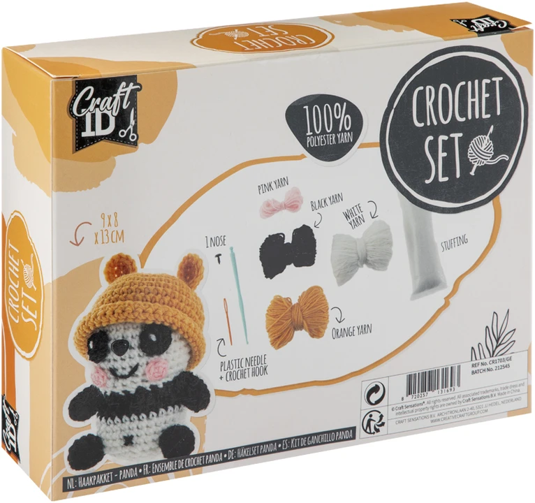 Craft Sensations Craft ID - nėrimo rinkinys panda, 9x8x13cm - (K-CR1703/GE)