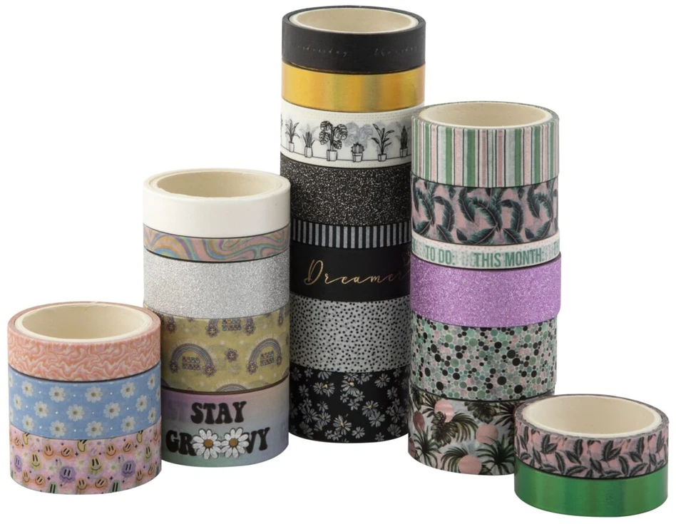 Craft ID - Washi lipni juosta, 24 vnt., įvairių spalvų (CR3010)