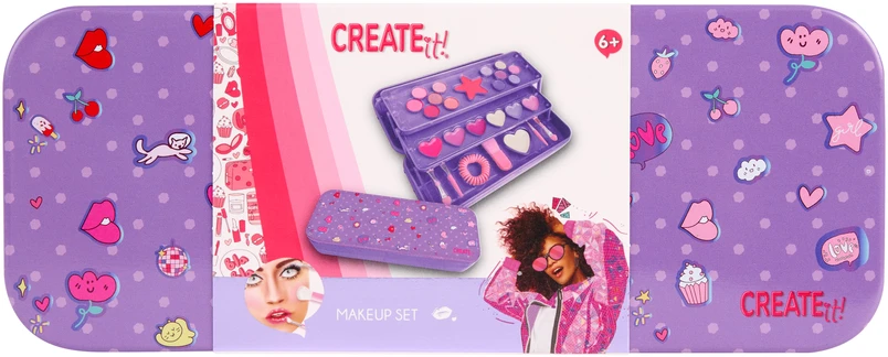 „Create It!“ – 3 sluoksnių makiažo dėžutė violetinė (884504B)