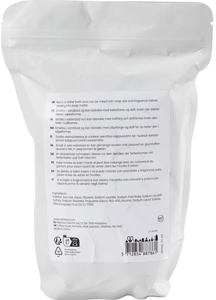 Creativ Company - Alyvuogių aliejaus muilo pagrindas, granulės, 500g / 1 pakuotė (700240)