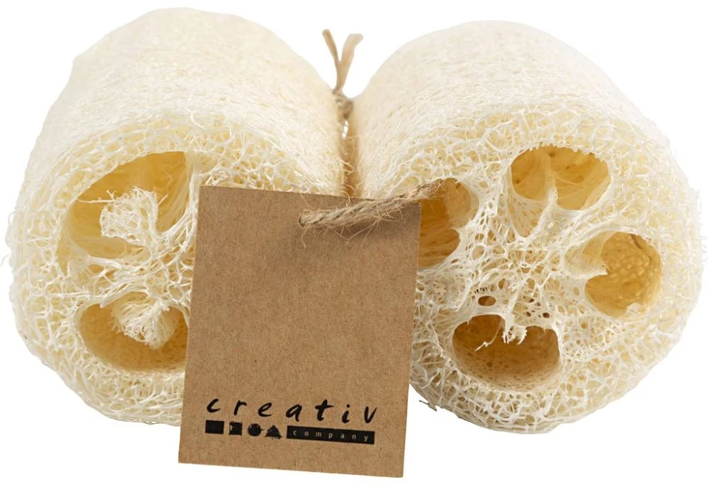 Creativ Company - Natūrali lufos kempinė - šviesiai natūrali - ilgis: 10 cm, skersmuo: 5,5-8 cm, 2 vnt./1 pakuotė (70028)