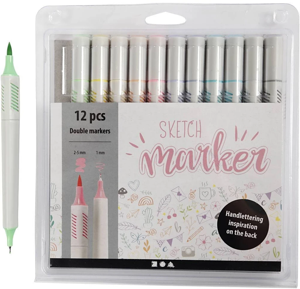 Dynabook Creativ Eskizų žymeklis - pastelinės spalvos, 12 vnt. (37380)
