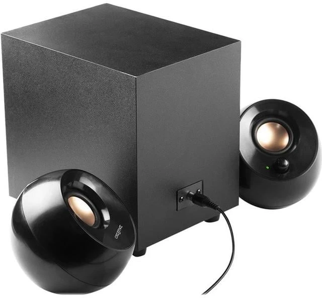 Kompiuterio kolonėlės Creative stalinės kolonėlės 2.1 „Pebble Plus“ su žemųjų dažnių garsiakalbiu, juodas