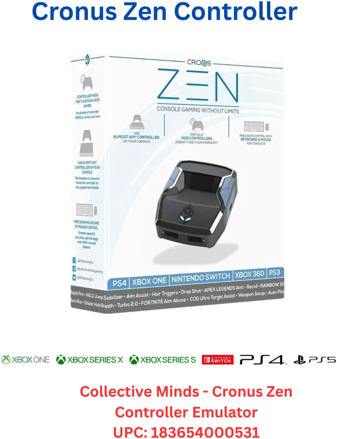 Valdiklio emuliatorius Collective Minds Cronus Zen, skirtas Xbox, Playstation, Nintendo ir PC