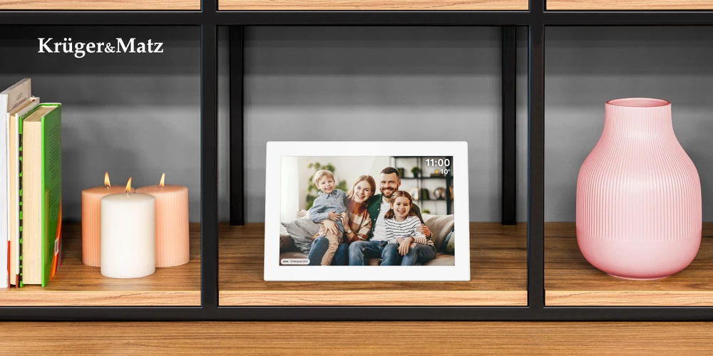 Kruger & Matz skaitmeninis nuotraukų rėmelis FRAMEO Wi-Fi 10.1" baltas
