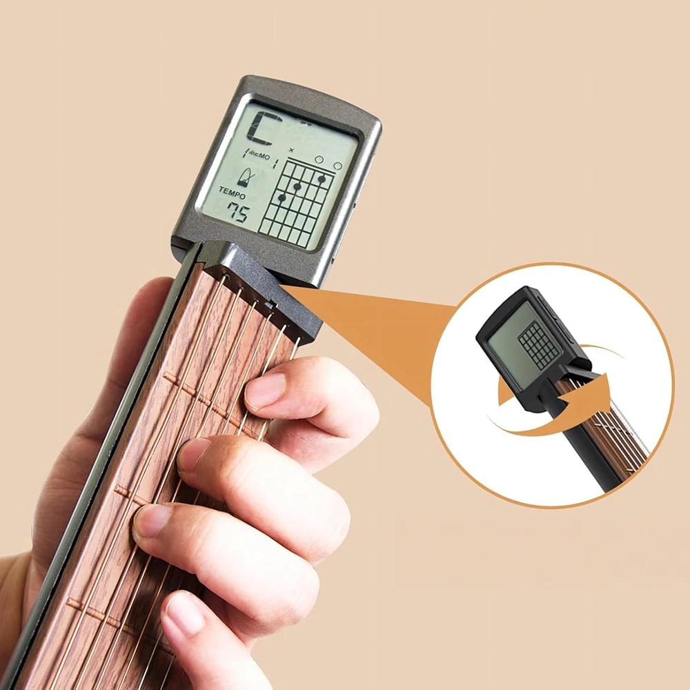 Cyfrowy Skaitmeninis Skaitmeninė gitaros akordų treniruoklė su ekranu, nešiojama mini gitara