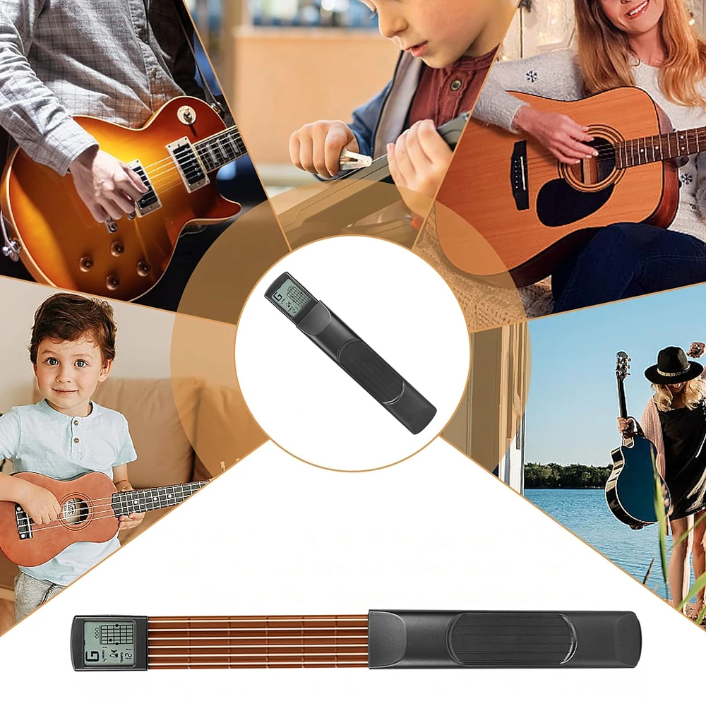 Cyfrowy Skaitmeninis Skaitmeninė gitaros akordų treniruoklė su ekranu, nešiojama mini gitara
