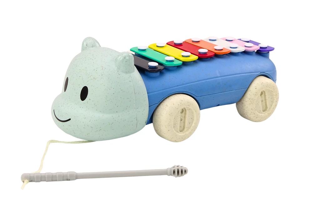 Lean Toys Žaisliniai begemoto formos cimbolai su ratais vaikams