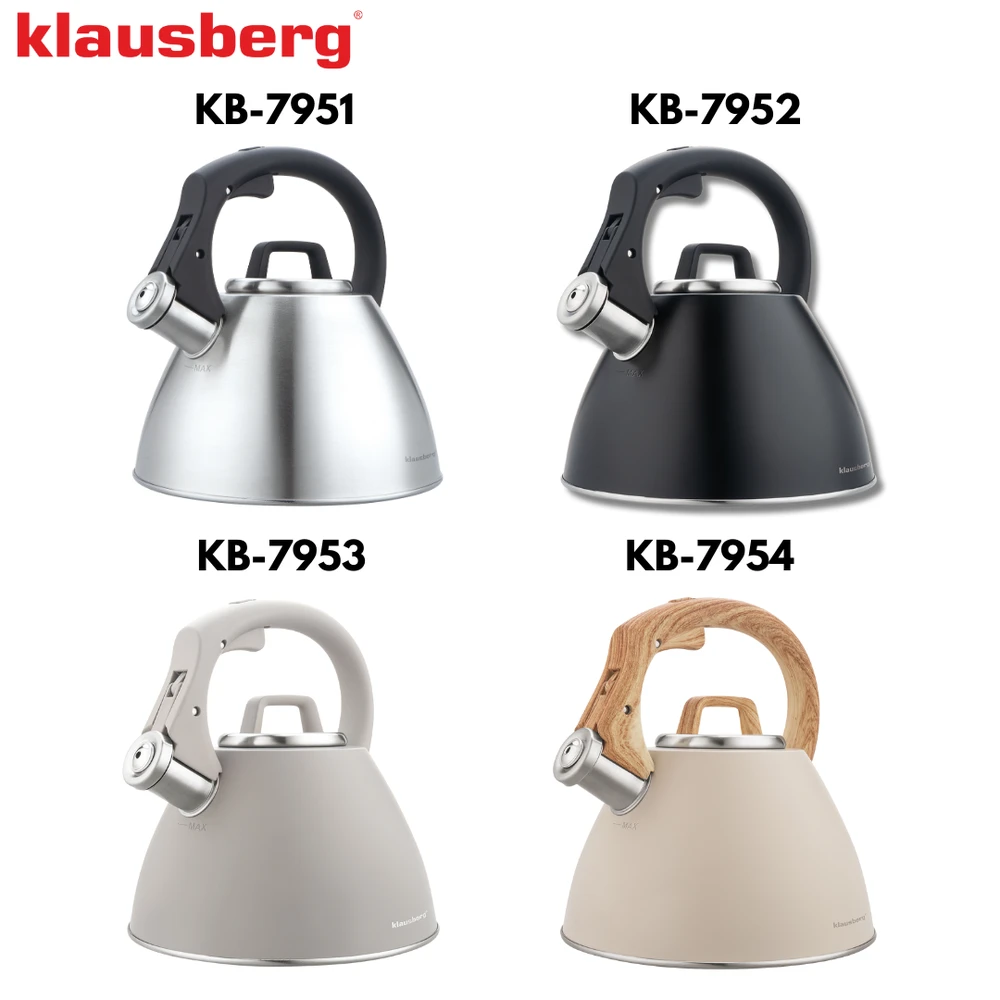 Virdulys, 2,5 l plieno virdulys su švilpuku ir minkšta rankena, Klausberg kb-7951