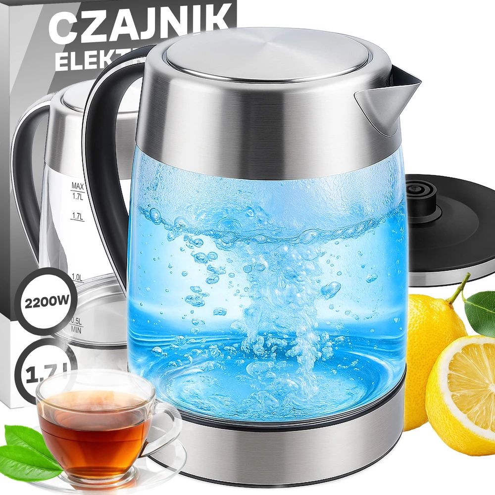 Retoo Elektrinis virdulys AquaSteel, 1,7 l, 2200 W