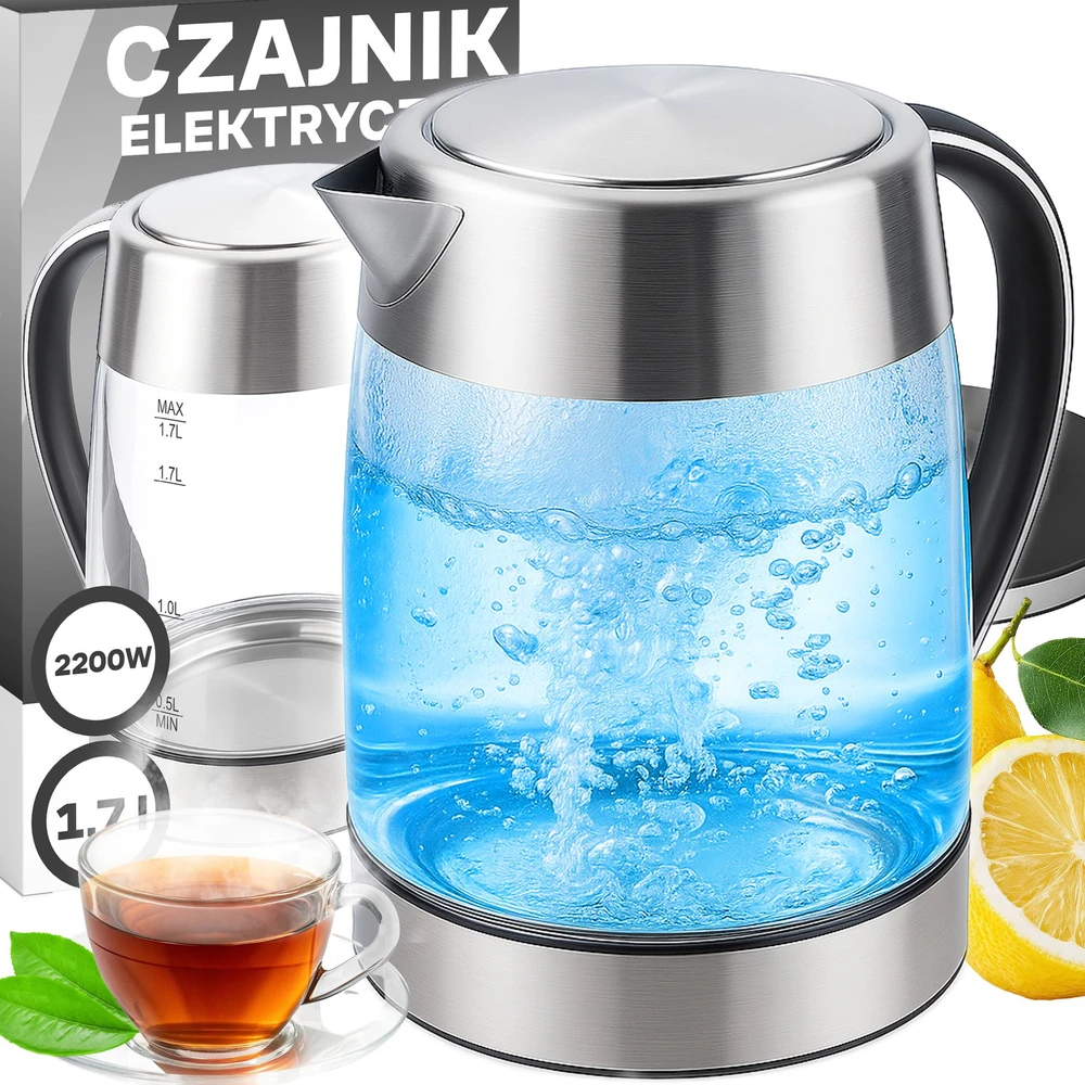 Retoo Elektrinis virdulys AquaSteel, 1,7 l, 2200 W
