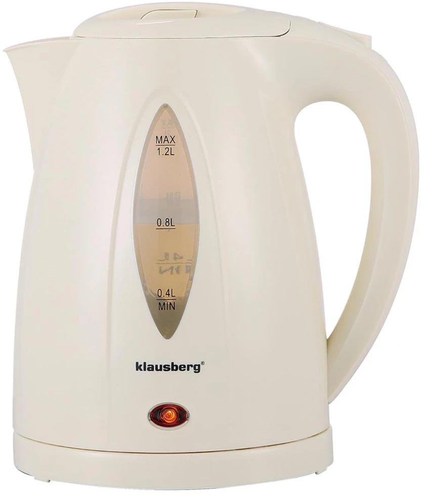 Virdulys, Elektrinis virdulys 1,2 l, grietinėlės spalvos, LED, greitai užverdantis, Klausberg