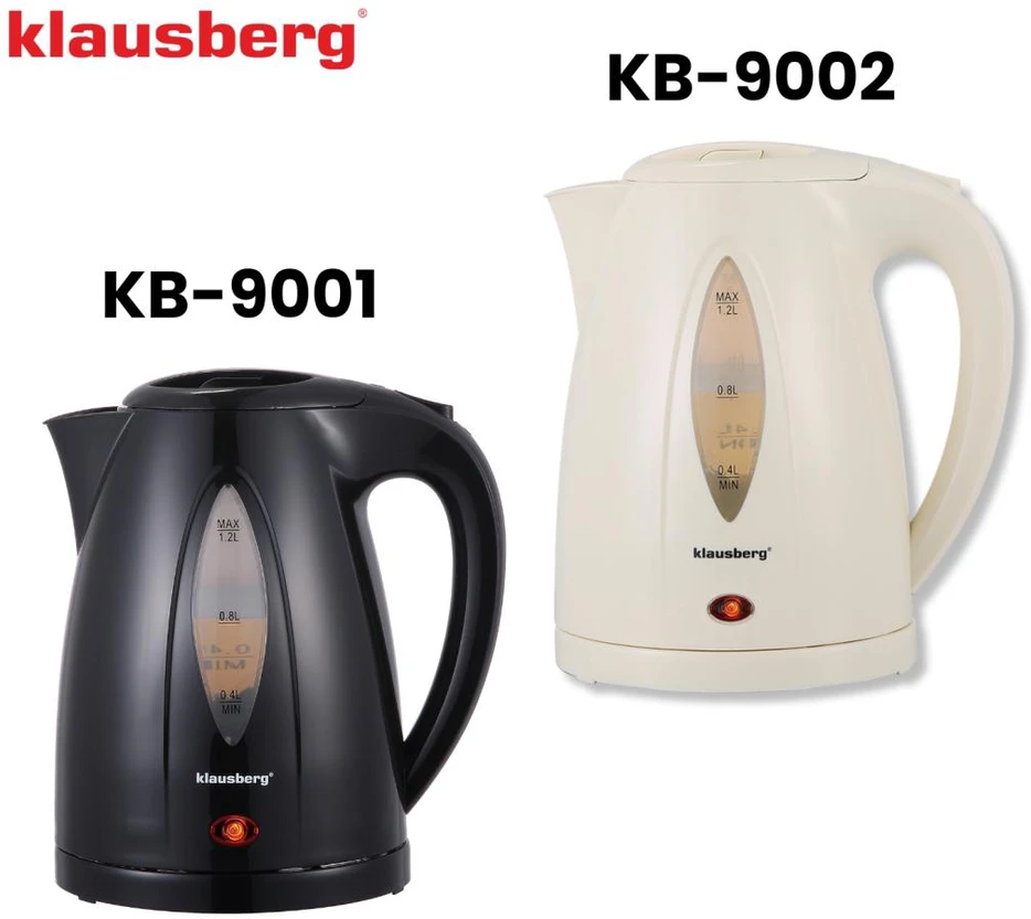 Virdulys, Elektrinis virdulys 1,2 l, juodas, greitai užverdantis, klausberg