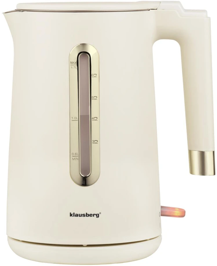 Virdulys, Elektrinis virdulys, 1,7 l, kreminės spalvos 304 plienas, klausberg KB-9004