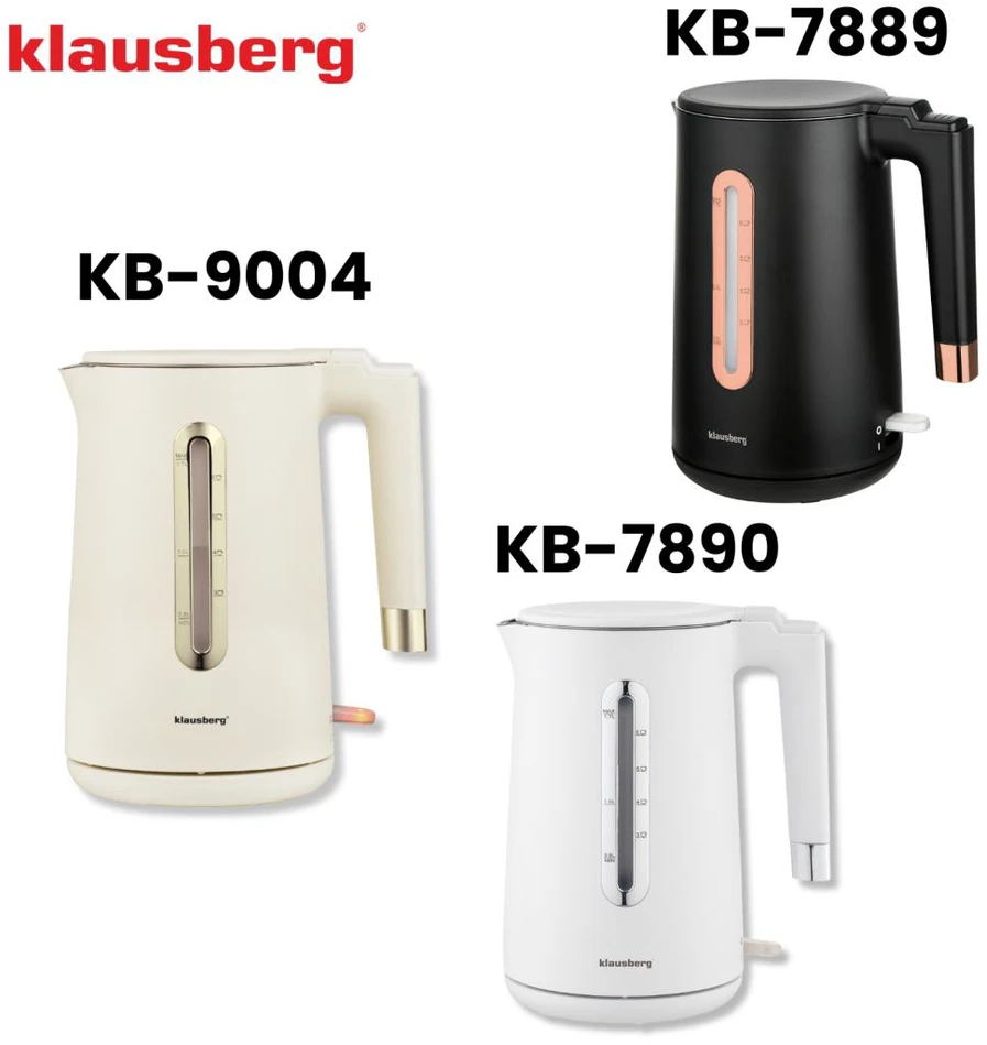 Virdulys, Elektrinis virdulys, 1,7 l, kreminės spalvos 304 plienas, klausberg KB-9004