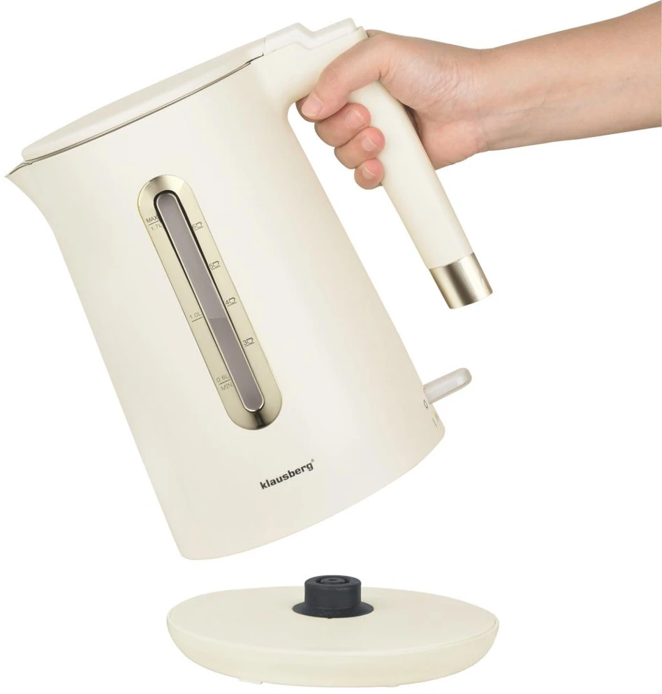 Virdulys, Elektrinis virdulys, 1,7 l, kreminės spalvos 304 plienas, klausberg KB-9004