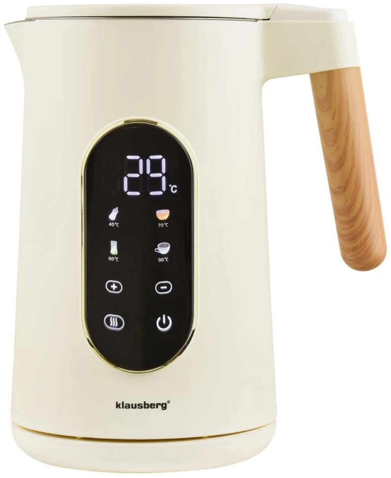 Virdulys, Elektrinis virdulys, 1,7 l, lietimui jautrus LED ekranas, temperatūros valdymas, Klausberg