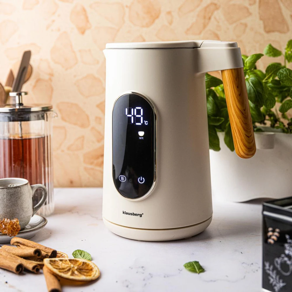 Virdulys, Elektrinis virdulys, 1,7 l, lietimui jautrus LED ekranas, temperatūros valdymas, Klausberg