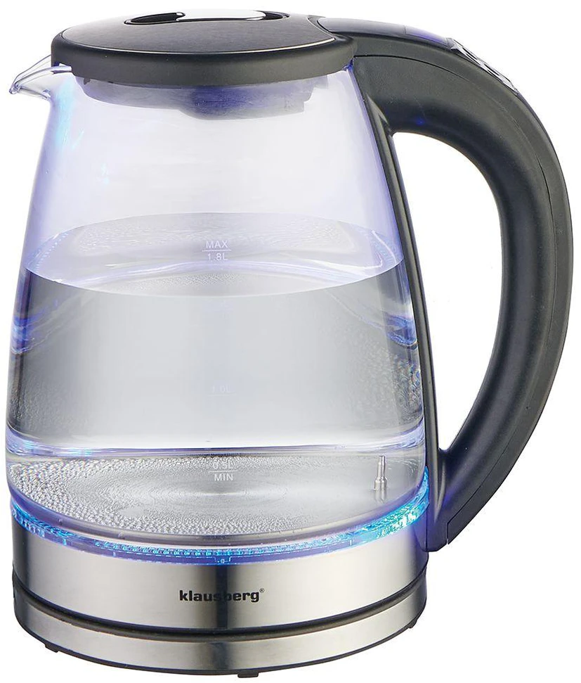 Virdulys, Elektrinis virdulys, stiklinis, su LED, 1,8 l, Klausberg, kb-7887