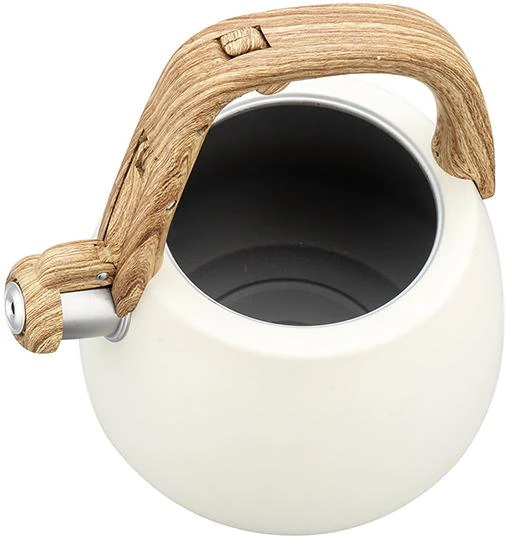 Virdulys, Nerūdijančio plieno švilpimo virdulys, smėlio spalvos su medine rankena, talpa 2,5 l, klausberg, KB-7775
