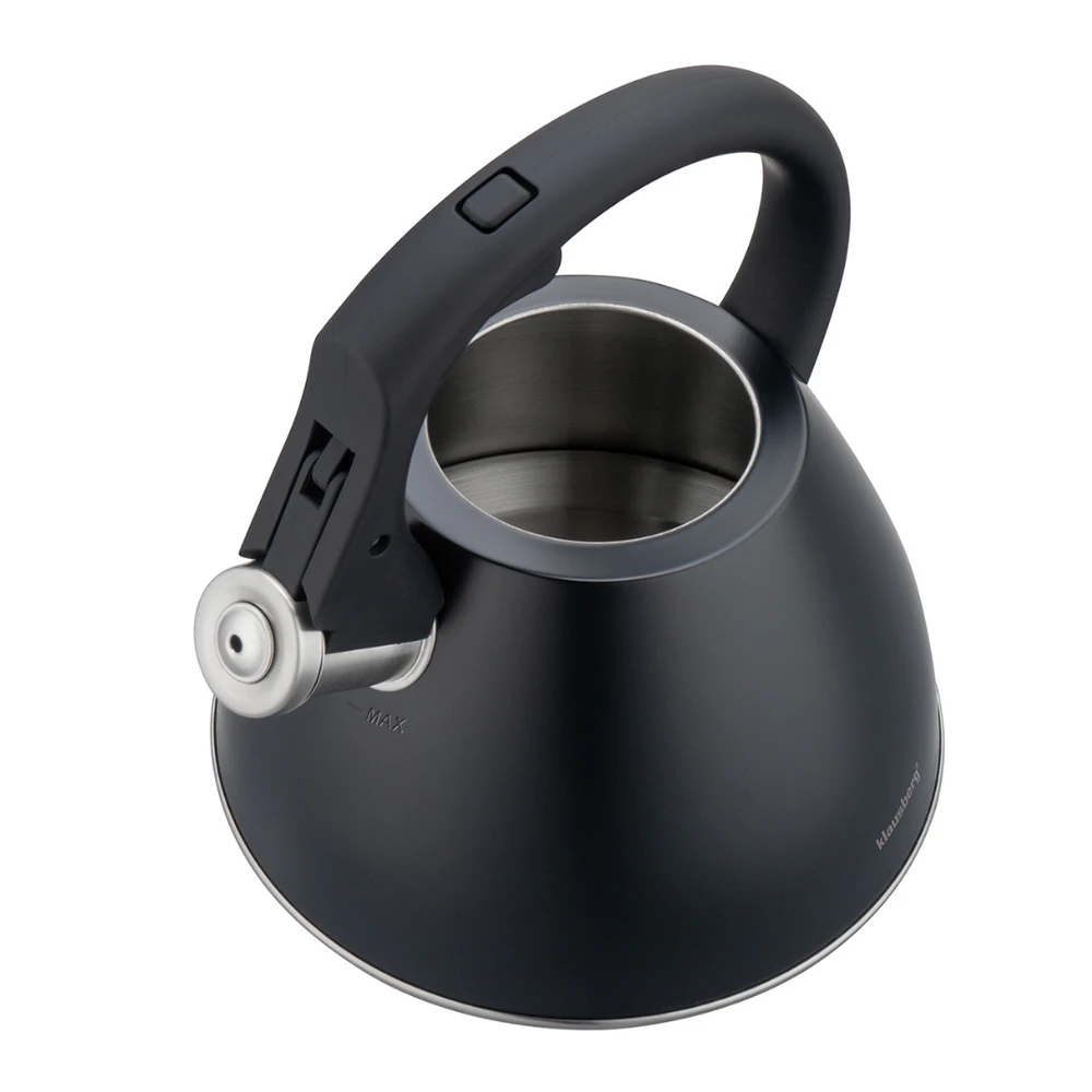 Virdulys, Plieninis virdulys 2,5 l matinės juodos spalvos su minkšta rankena, Klausberg kb-7952