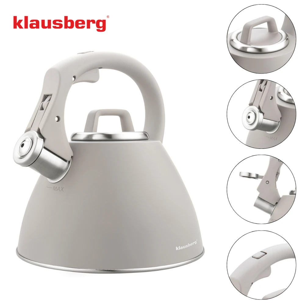 Virdulys, Plieninis virdulys 2,5 l, pilkas, Klausberg kb-7953