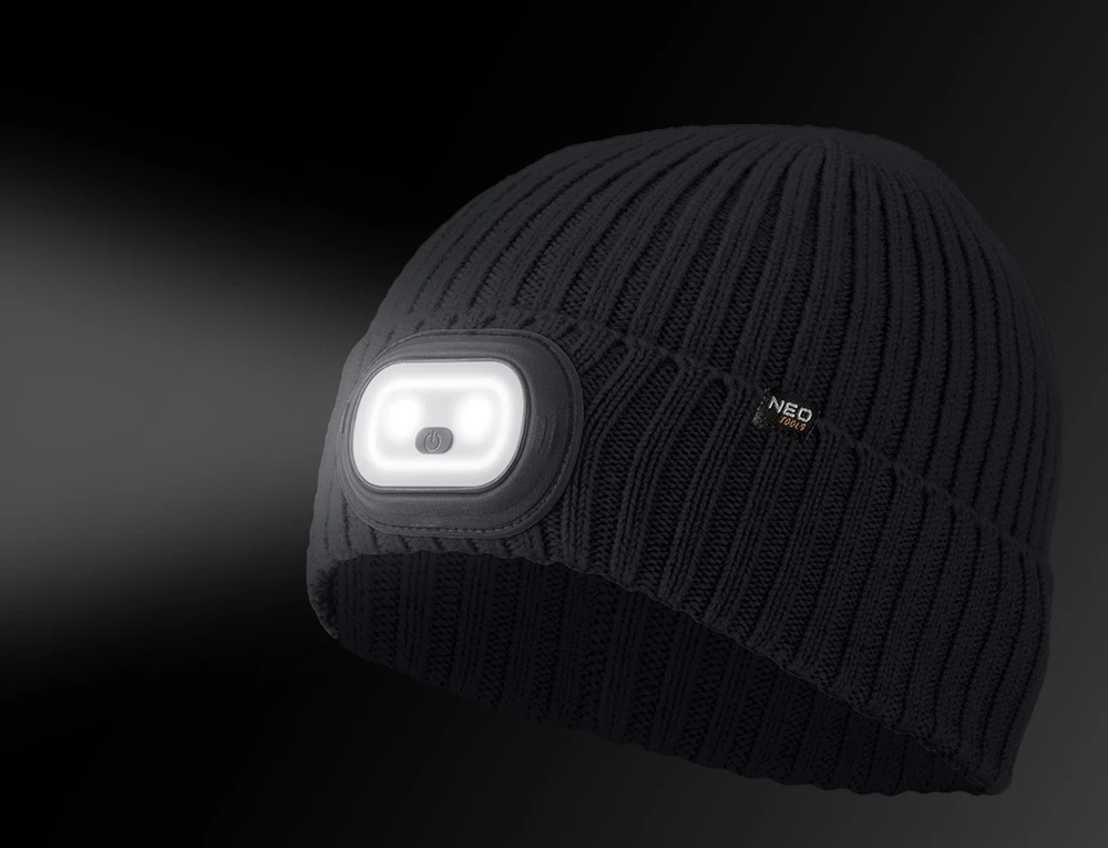 Kepurė Czapka Dangtelis su RGB LED žibintuvėliu, grafito spalvos