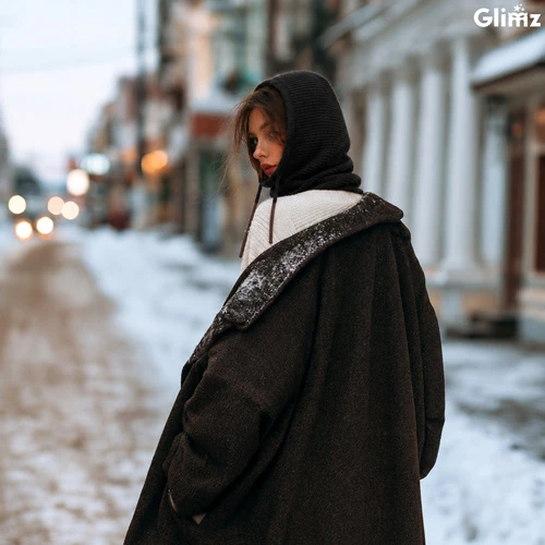Winter hat/hood - juodas Glimz