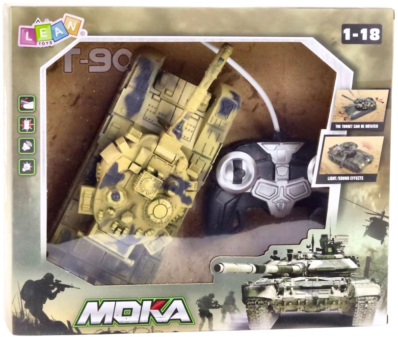 Lean Toys Nuotoliniu būdu valdomas tankas T90 1:18