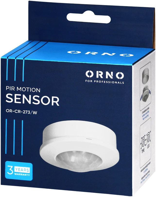 Orno Czujnik 360° judesio jutiklis, IP20, 1200 W, maks. veikimo nuotolis 8 m, baltas
