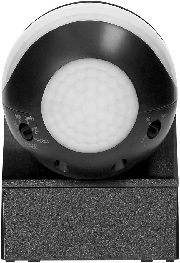 Czujnik Judesio jutiklis 180° IP44, 800W, maks. 15m, mini, juodas
