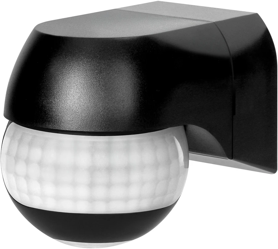Czujnik Judesio jutiklis 180° IP44, 800W, maks. 15m, mini, juodas