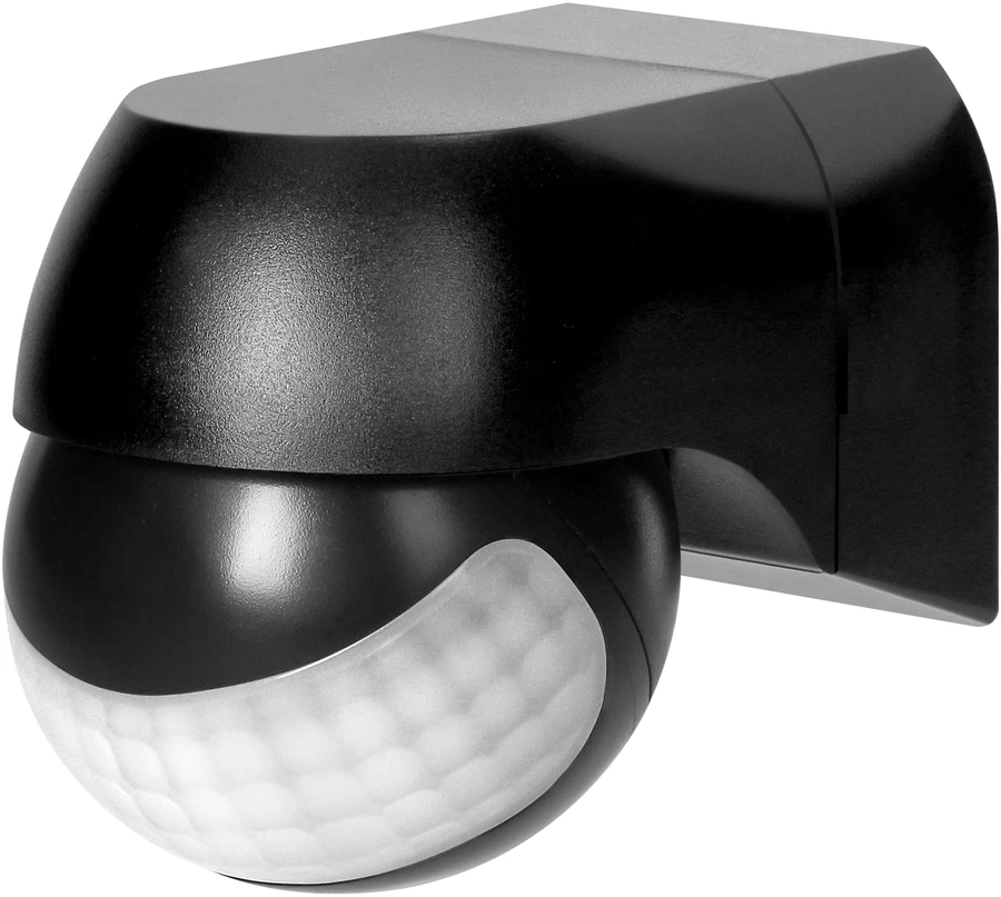 Czujnik Judesio jutiklis 180° IP44, 800W, maks. 15m, mini, juodas