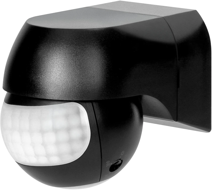 Czujnik Judesio jutiklis 180° IP44, 800W, maks. 15m, mini, juodas