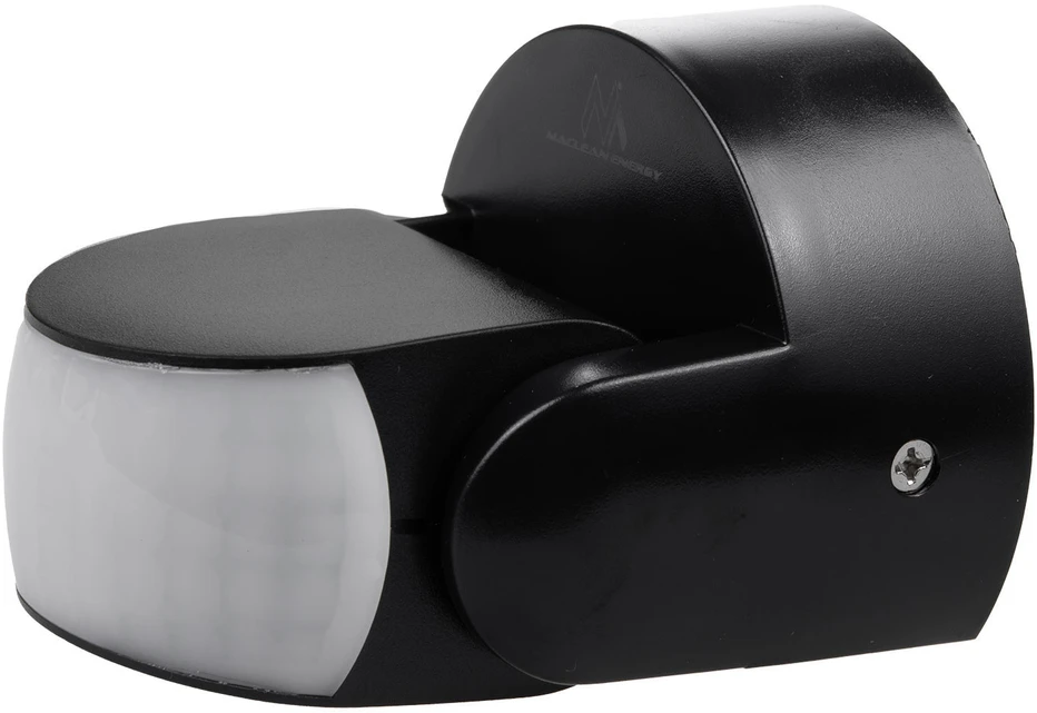 Czujnik „Maclean“ PIR judesio jutiklis, infraraudonųjų spindulių, IP65, juodas, veikimo nuotolis 12 m, maksimali apkrova 800/1200 W, MCE468 B,