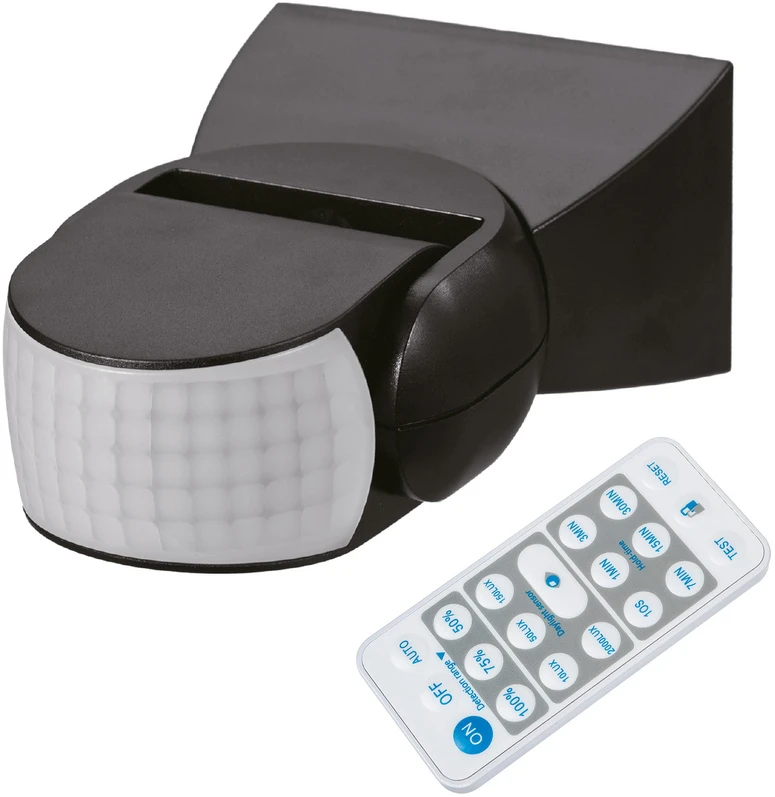 Czujnik „Maclean“ PIR judesio jutiklis, infraraudonųjų spindulių, su nuotolinio valdymo pultu, maks. 800 W (lemputė), maks. 1200 W (LED), MCE241 B