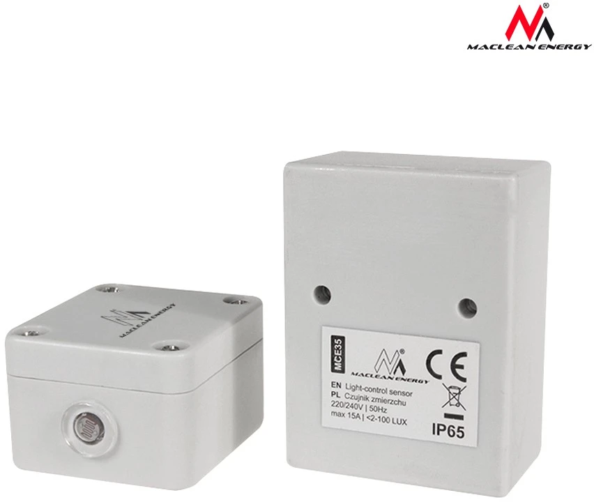 Maclean Oem Šviesos valdymo jutiklis foto relė 230V 15A 2300W MCE35