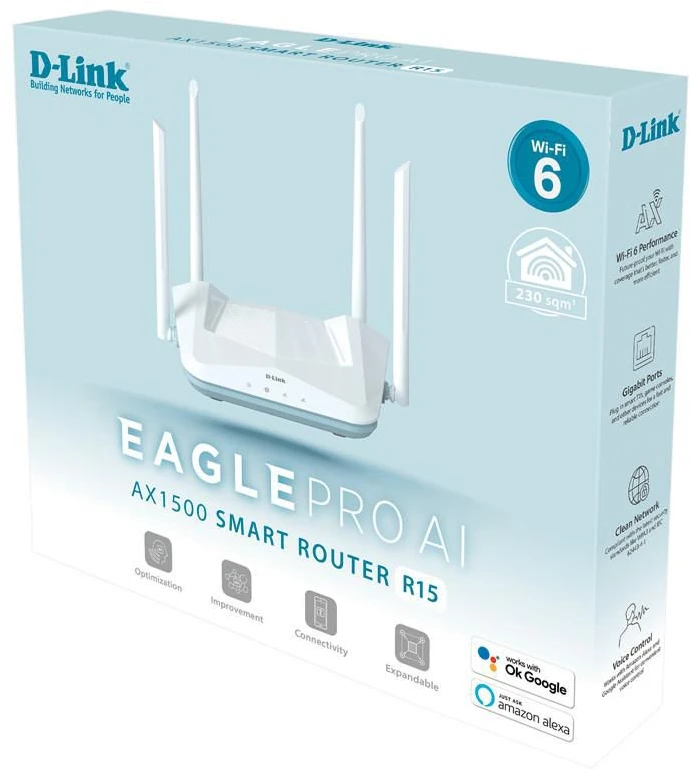 D-Link - EAGLE PRO AI AX1500 išmanusis maršrutizatorius R15/E