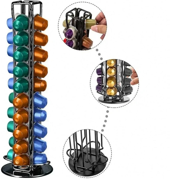 Aptel Kavos kapsulių stovas Nespresso, 40 kapsulių, 360°