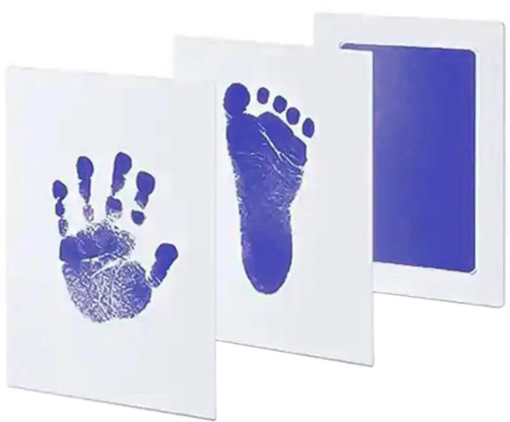 Kūdikio rankytės ir pėdutės atspaudo rinkinys DA82A 12,5x8 cm mėlynas